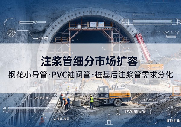 合作注浆管细分市场扩容，隧道钢花小导管、PVC 袖阀管、桩基后注浆管需求分化